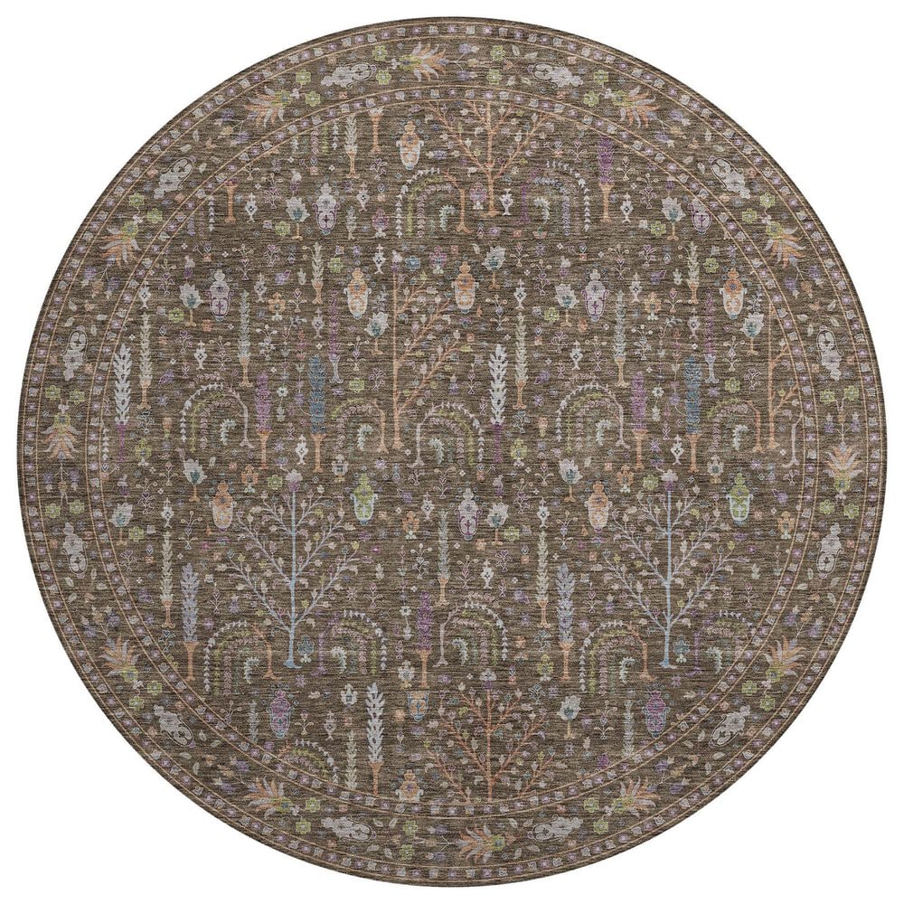 Dalyn Rug Company Hatay 8" Round Brown Area Rug, , large