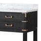 Lexora Home Norwalk 72" Double Bathroom Vanity in Black Oak with White Carrara Marble Top and Rectangular Sinks, , large