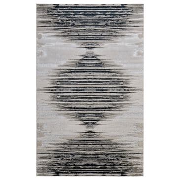 Feizy Micah 39LRF 3"11" x 6" Black and Silver Area Rug, , large