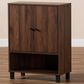 Baxton Studio Rossin 2-Door Entryway Shoe Storage Cabinet with Open Bottom Shelf in Walnut, , large