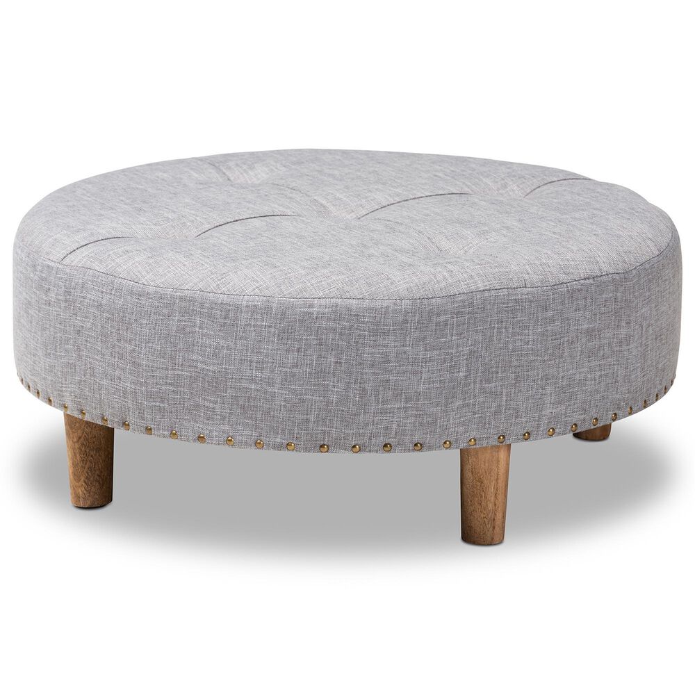 Baxton Studio Vinet Cocktail Ottoman in Light Gray, , large