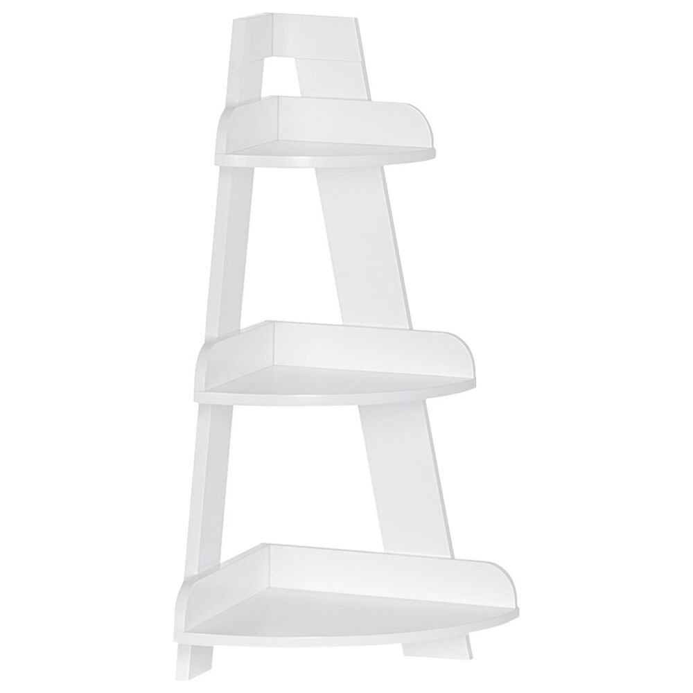 RiverRidge Home Kids Corner Ladder Wall Shelf in White, , large