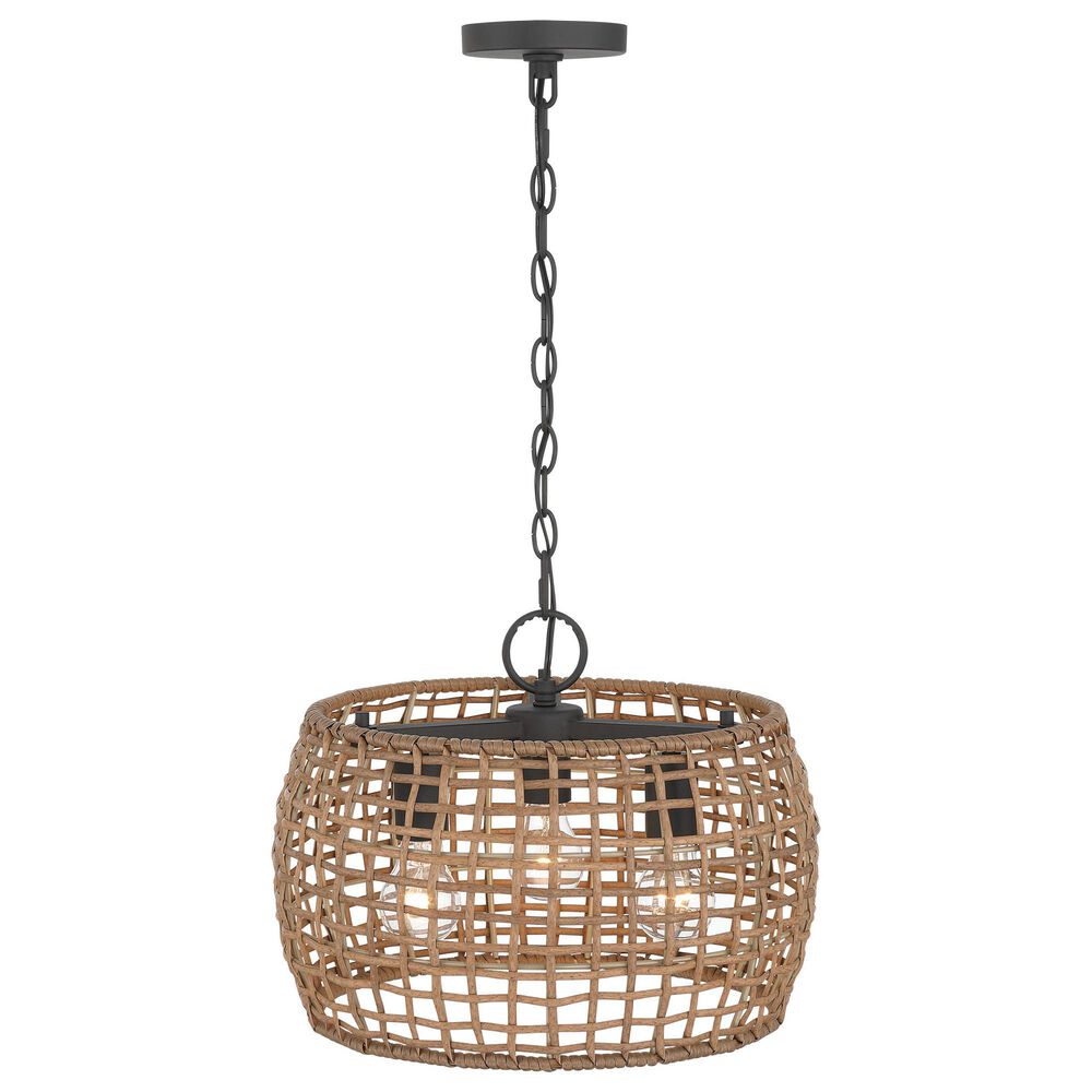Golden Lighting Weavelight 3-Light Pendant in Natural Black, , large