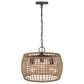 Golden Lighting Weavelight 3-Light Pendant in Natural Black, , large