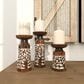 Maple and Jade Handmade Tree Candle Holder in Brown and Whitewashed (Set of 3), , large