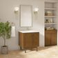 James Martin Laurent 30" Single Bathroom Vanity in Honey Oak with Single Hole 3 cm White Zeus Silestone Top and Rectangular Sink, , large