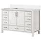 Lexora Home Jacques 48" Single Bathroom Vanity in White with 2 cm White Quartz Top and Rectangular Sink, , large