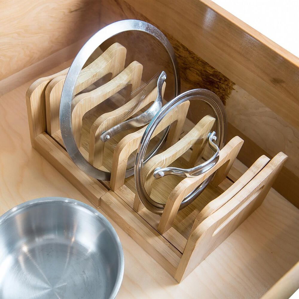 Lipper International Bamboo Expandable Lid Holder in Brown, , large