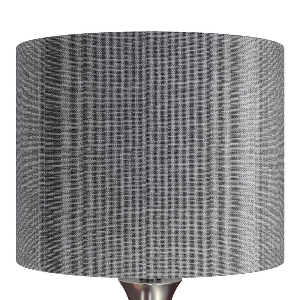 LumiSource Lenuxe 24" Metal Table Lamp with Grey Linen Shade in Brushed Nickel (Set of 2), , large