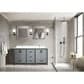 Lexora Home Ziva 72" Double Bathroom Vanity in Dark Grey with 2 cm White Cultured Marble Top and Rectangular Sinks, , large