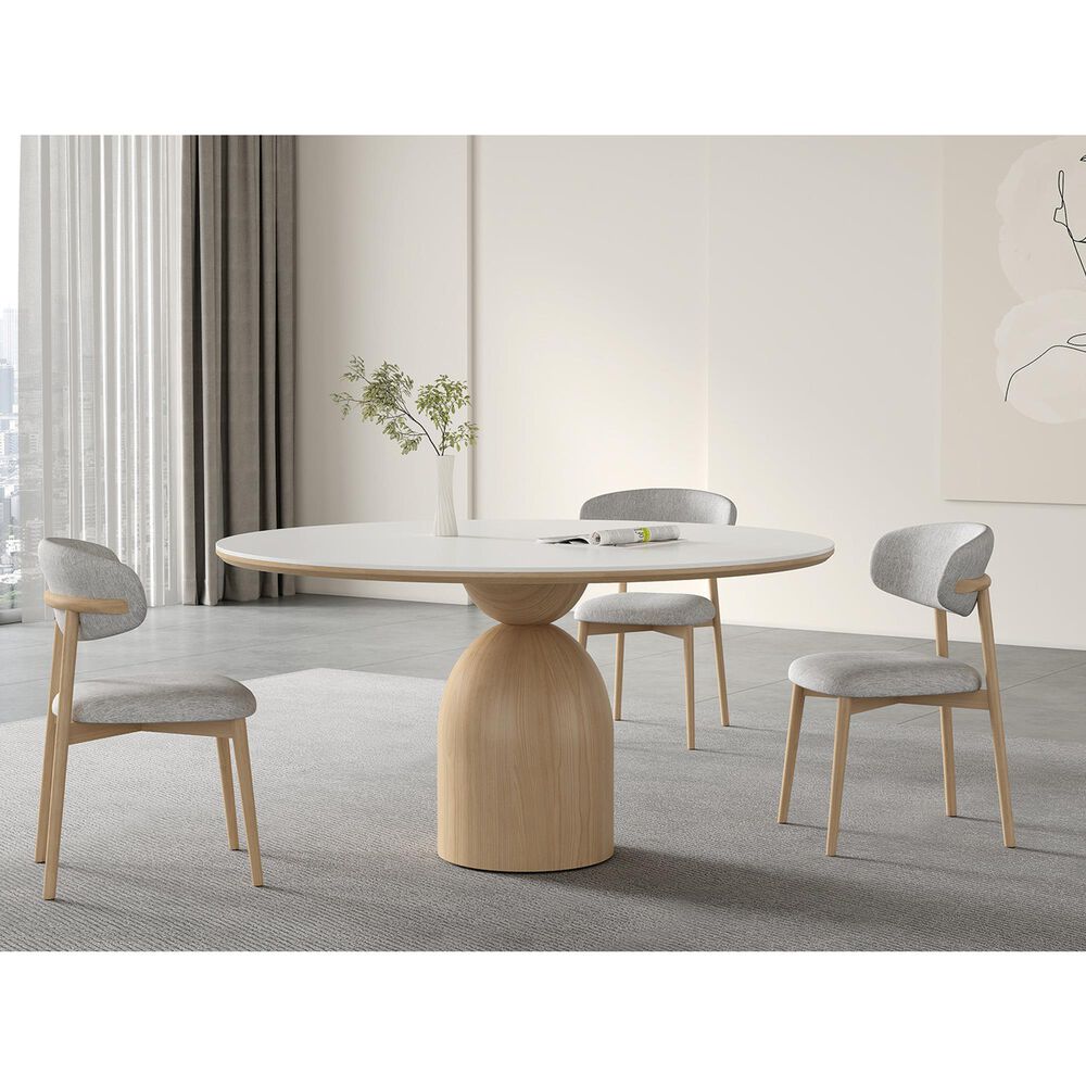 CASABIANCA HOME Andrea Wood and Ceramic Pedestal Dining Table, , large