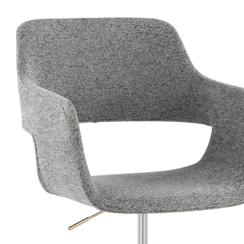 Lumisource Margarite Task Chair with Grey Fabric Cushion in Gold, , large