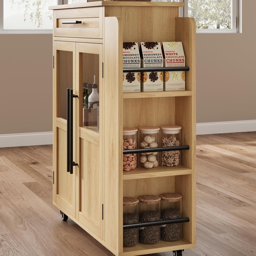 GARVEE Kitchen Island Cart with Storage in Natural, , large