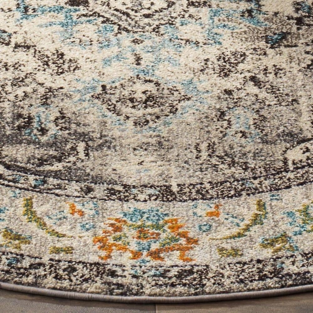 Safavieh Monaco MNC243G-5R 5&#39; Round Grey/Light Blue Area Rug, , large