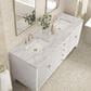 James Martin Vanities Myrrin 72" Double Vanity in Bright White with 3 cm Victorian Silver Quartz Top, , large