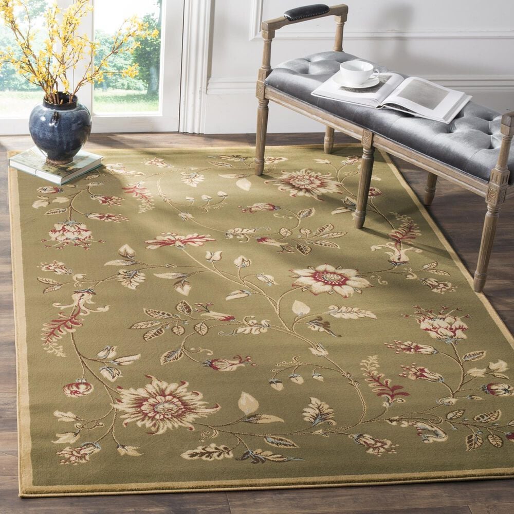 Safavieh Lyndhurst  3&#39;3&quot; x 5&#39;3&quot; Green and Multicolor Area Rug, , large
