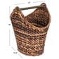 Creative Coop Braided Bankuan Toilet Paper Basket with Wood Handle in Dark Brown, , large