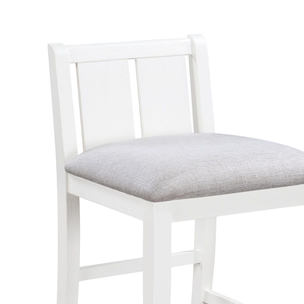 HOMLUX Counter Height Upholstered Chair in White (Set of 2), , large