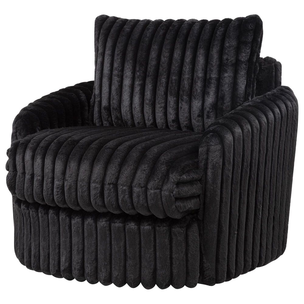 Coaster Sarco Swivel Accent Arm Chair in Black, , large
