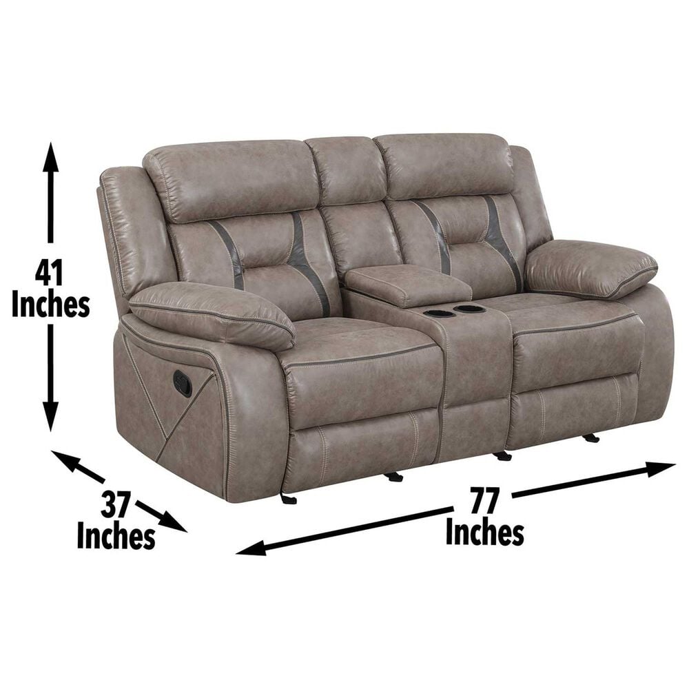 Steve Silver Tyson Manual Reclining Glider Console Loveseat in Grey, , large