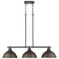 Golden Lighting Duncan 3-Light Pendant with Rubbed Bronze Shade in Matte Black, , large
