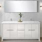 Lexora Home Lafarre 72" Double Bathroom Vanity in White with 2 cm White Cultured Marble Top, Rectangular Sinks and 70" Mirror, , large