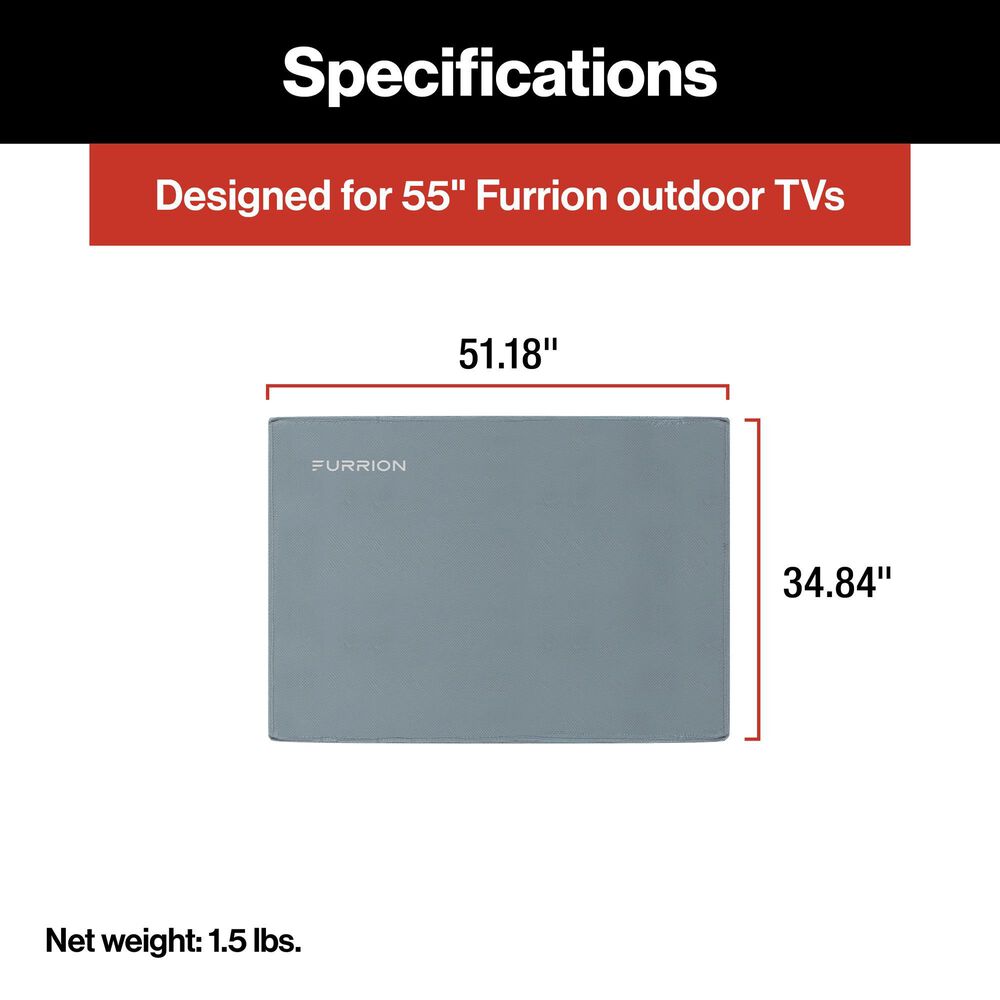 Furrion Aurora 55" Partial-Sun Premier 4K LED - Outdoor Smart TV with Weather Resistant Cover in Black, , large