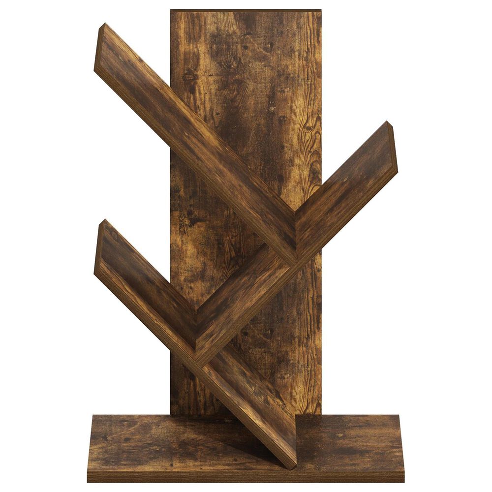 HOMLUX 3-Tier Floor Standing Tree Bookcase in Amber Pine, , large