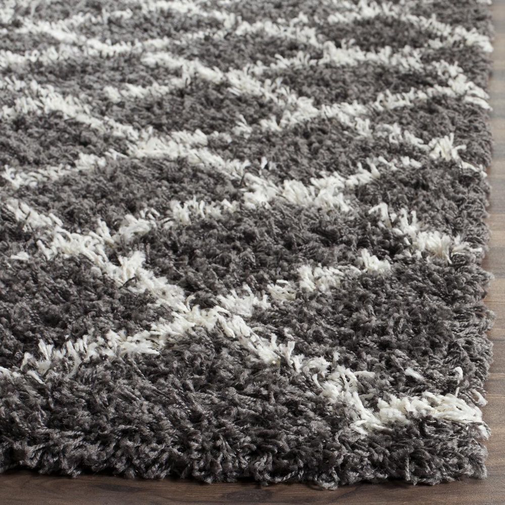 Safavieh Dallas Shag SGD258A-28 2&#39;3&quot; x 8&#39; Dark Grey/Ivory Runner, , large