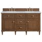 James Martin Vanities Lorelai 60" Double Vanity in Mid-Century Walnut with 3 cm Victorian Silver Quartz Top, , large