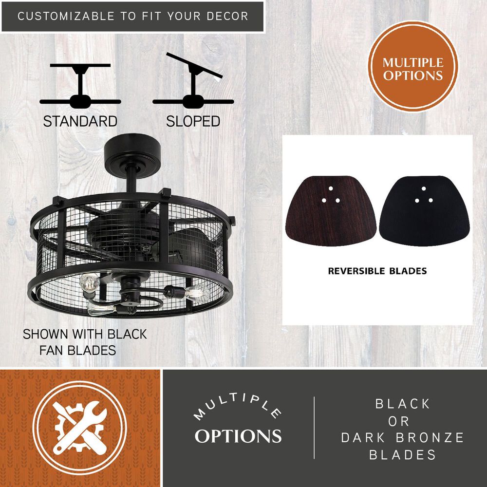 Vaxcel Humboldt 21" LED Ceiling Fan in Black, , large