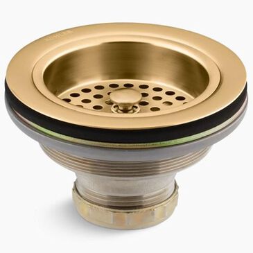 Kohler Duostrainer 4.5" Sink Drain and Strainer Basket in Moderne Brass, , large