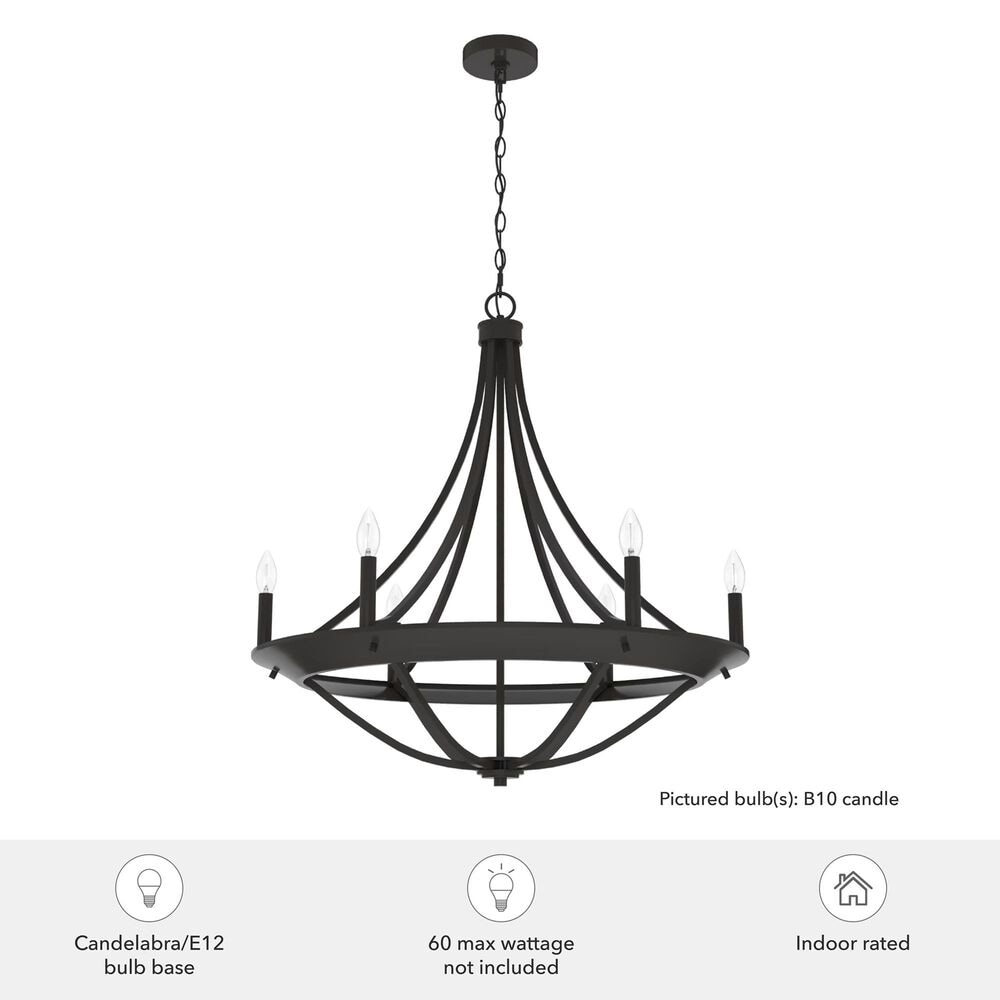 Hunter Perch Point 6-Light Chandelier in Noble Bronze, , large