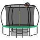 HOMLUX 10" Outdoor Trampoline with Basketball Hoop in Green, , large