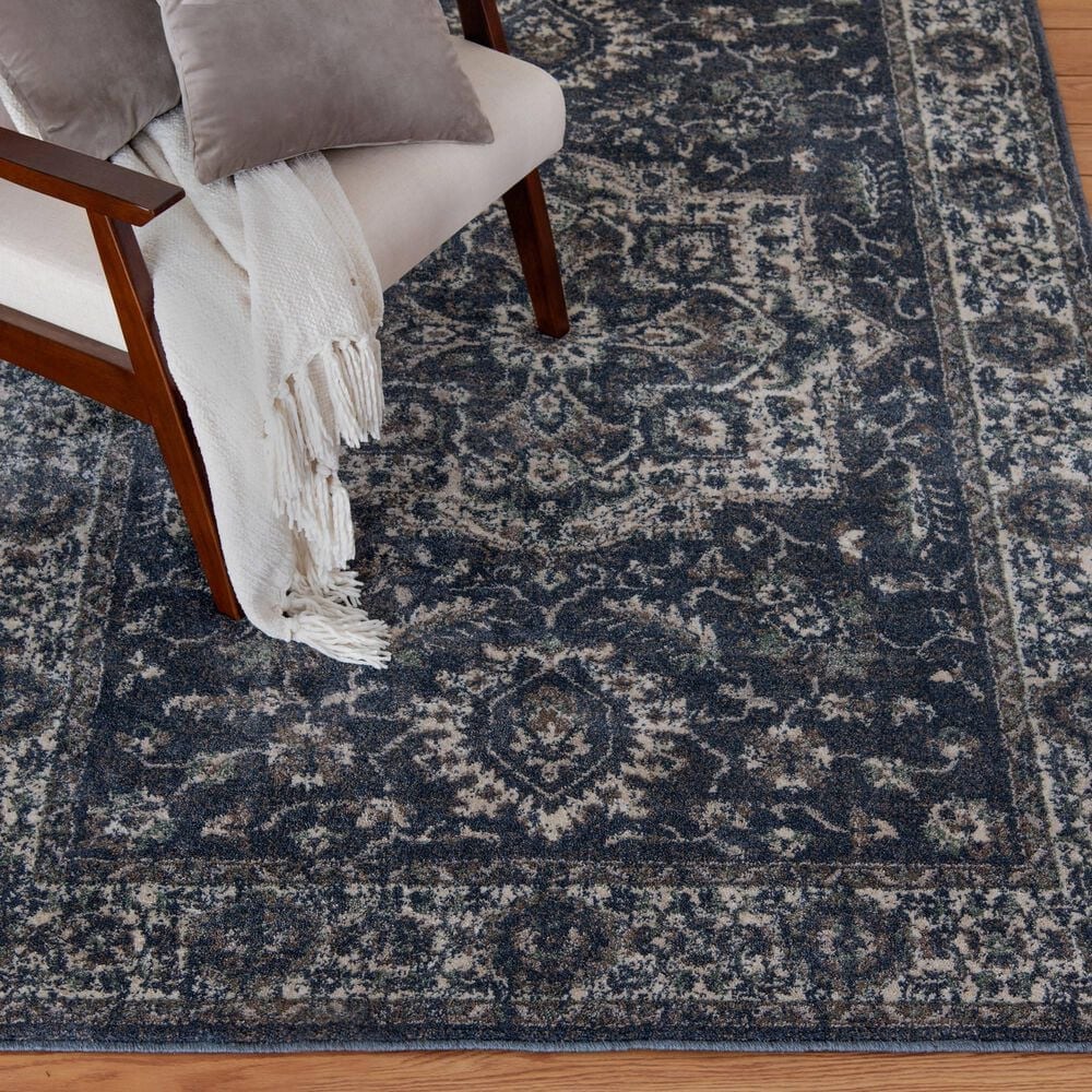 Central Oriental Minerva Hester 5&#39; x 7&#39;3&quot; Vintage Blue and Alabaster Area Rug, , large