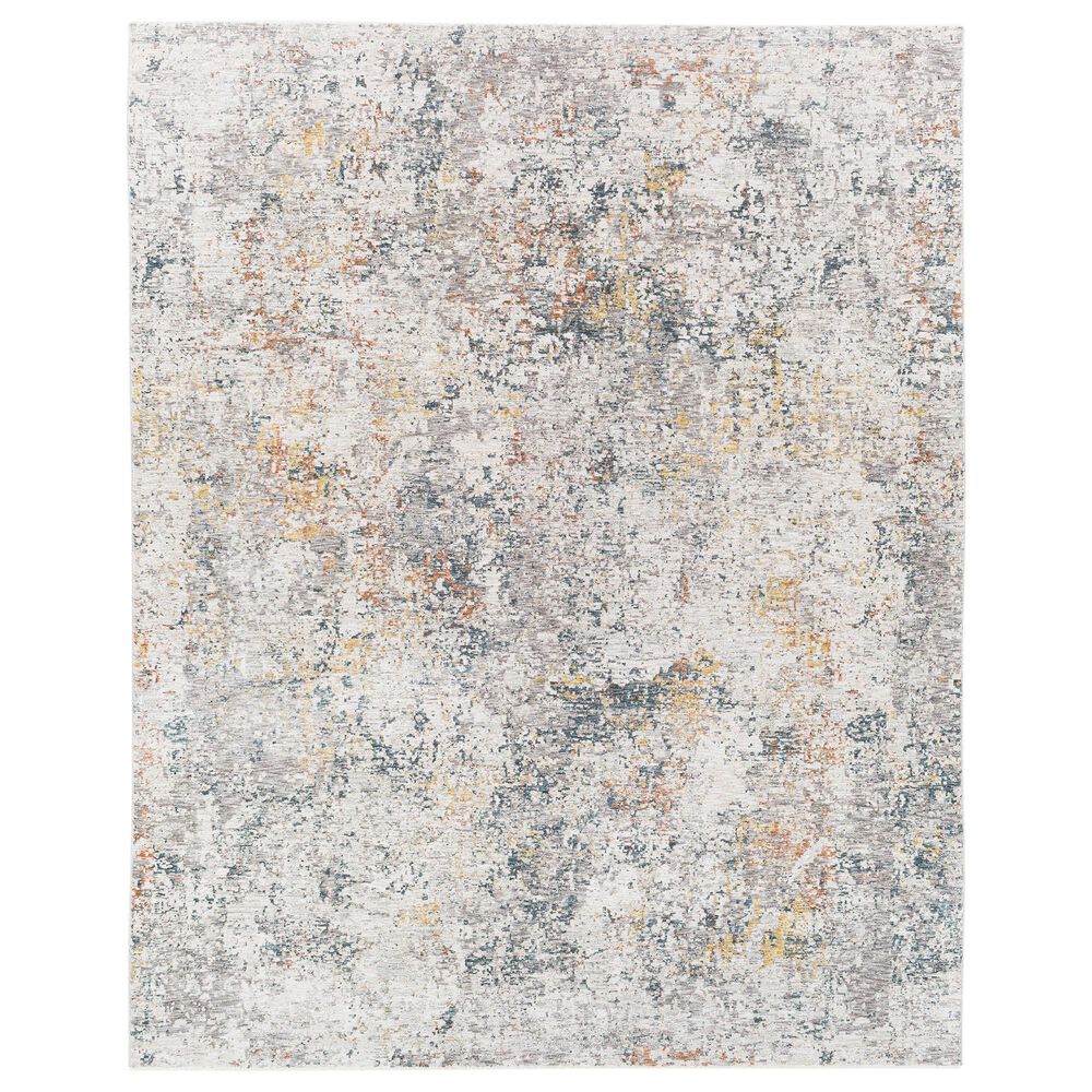 Surya Laila 6"7" Round Light Gray, Beige, White, Navy and Camel Area Rug, , large