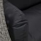 Leisuremod Mendoza Patio 2-Seat Hanging Egg Swing Chair with Dark Grey Cushion in Light Grey, , large