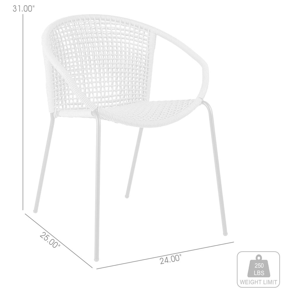 Blue River Snack Outdoor Dining Chair with Rope Seat in Black (Set of 2), , large