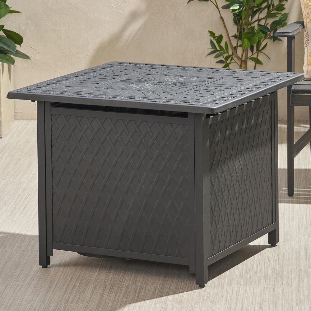 Noble House Aspen Square Fire Pit in Matte Black, , large