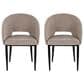 LumiSource Renee Arm Chair with Light Brown Fabric Cushion in Black (Set of 2), , large