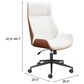 Zuo Modern Flex High Back Office Chair with White Faux Leather in Black and Walnut, , large