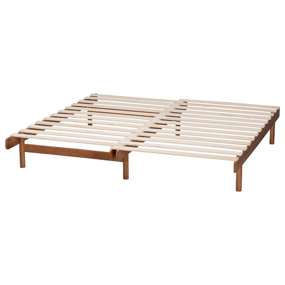 Baxton Studio Bolivia Expandable Twin to King Bed Frame in Walnut Brown, , large