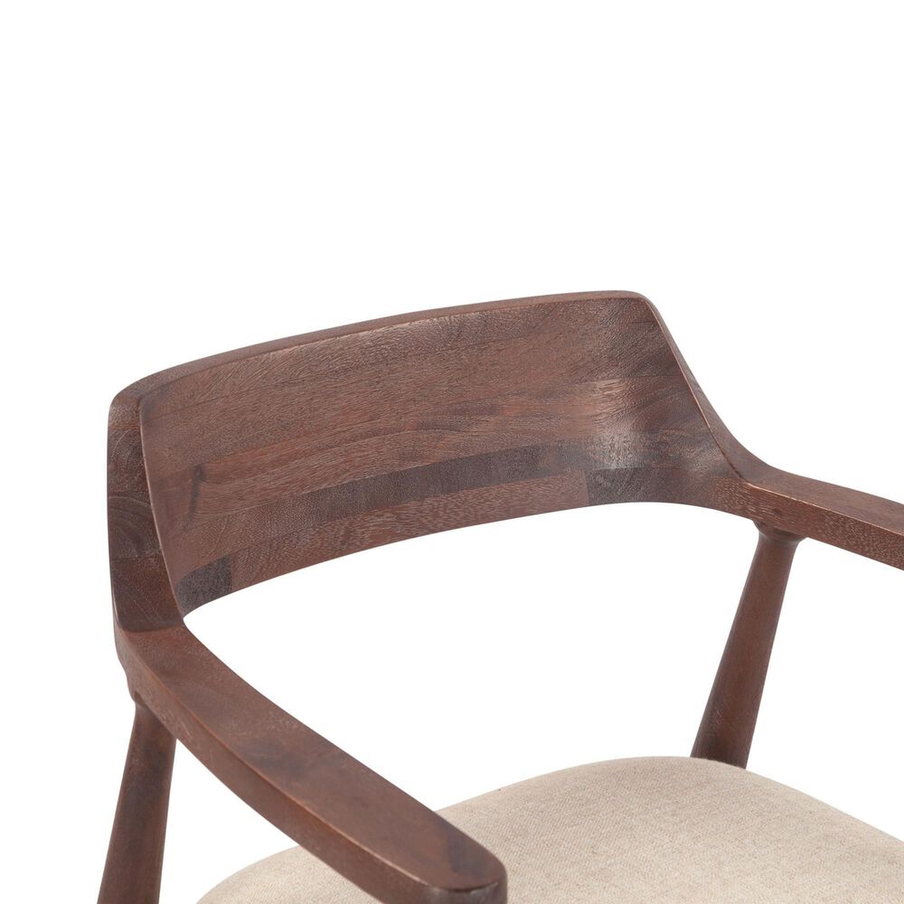 Home Trends &amp; Design Cambridge Upholstered Dining Arm Chair in Dark Walnut, , large