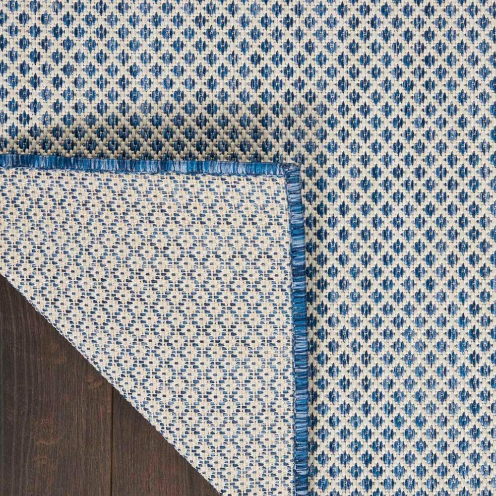 Nourison Courtyard Ivory and Blue 2&#39; x 3&#39; Indoor/Outdoor Area Rug, , large