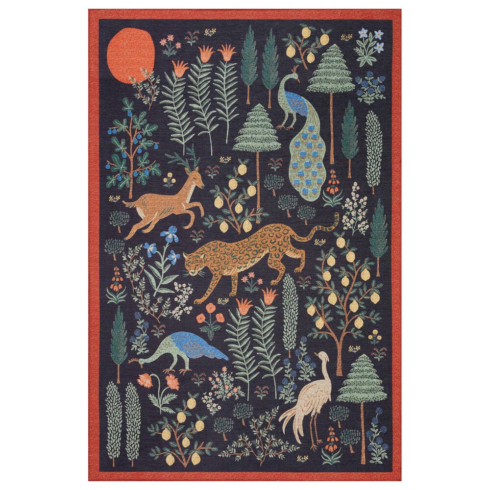 Rifle Paper Co. Menagerie  2"6" x 7"6" Black Runner, , large