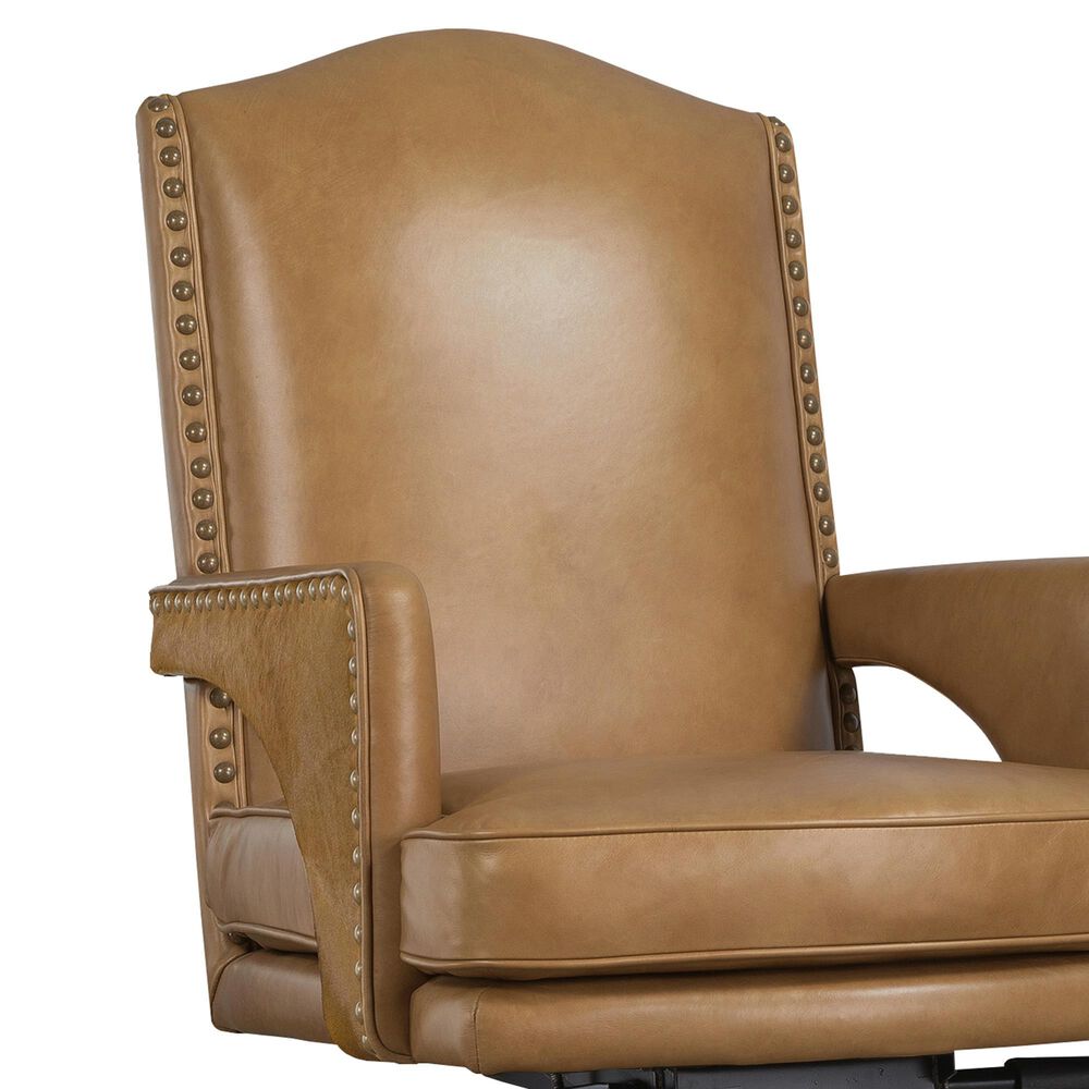 Hooker Furniture Rochelle Executive Swivel Tilt Chair in Warm Brown and Antique Gold, , large