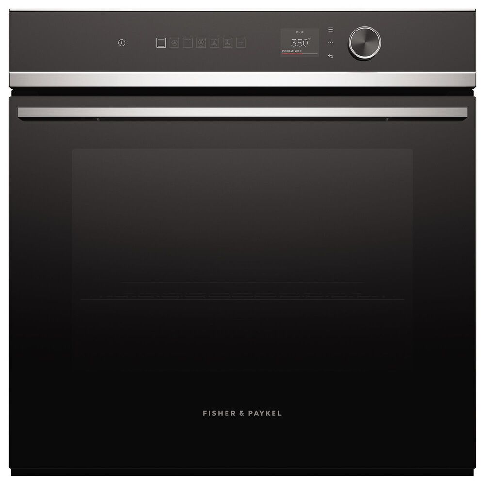 Fisher & Paykel Series 7 24" Contemporary Single Electric Wall Oven with 11 Functions in Stainless Steel and Black, , large