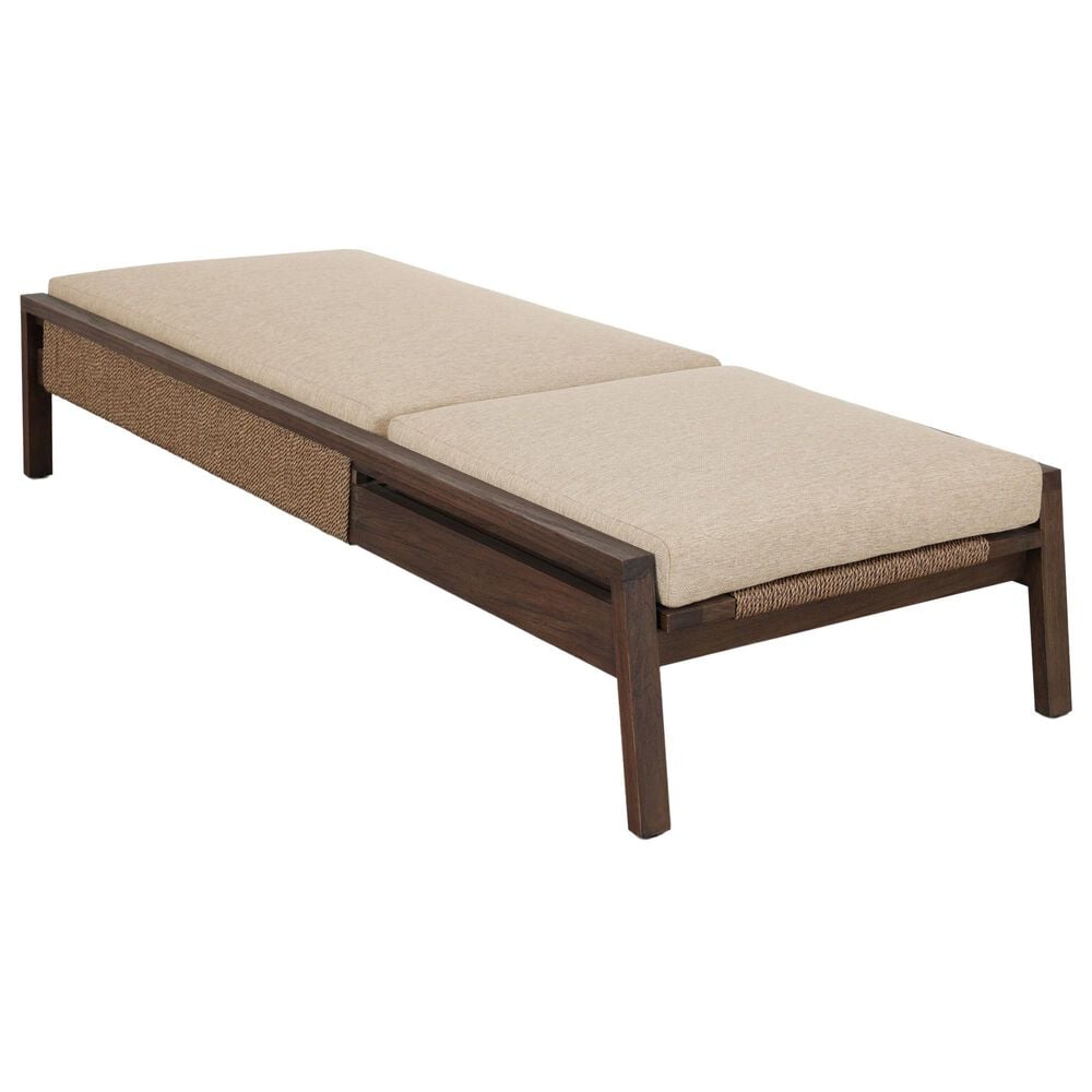 Four Hands Brio Outdoor Chaise Lounge in Ellor Beige and Stained Saddle Brown, , large