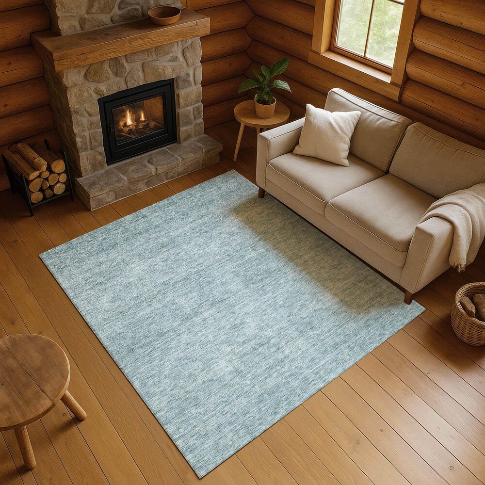 Dalyn Rug Company Soft Essentials Solid Sky 5' x 7'6" Indoor/Outdoor Area Rug, , large