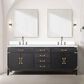 Lexora Home Laurel 80" Double Bathroom Vanity in Black Oak with White Quartz Top and Rectangular Sinks, , large